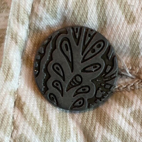 Prana Womens Beige Geometric Patterned Denim Pants Sz 2 waist 26 Cotton Blend - Picture 5 of 8